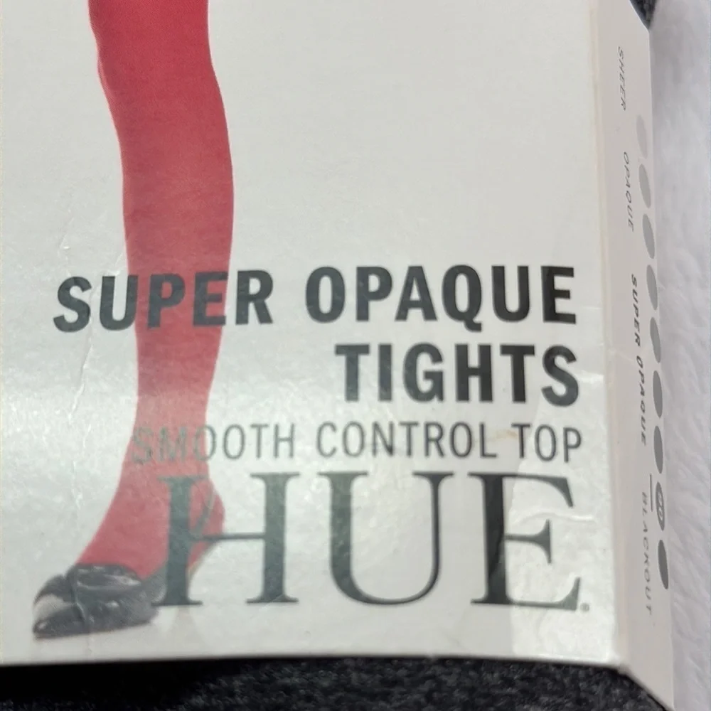 Hue Super Opaque Graphite Heather Tights Smooth Control Top Perfit NWT Size 3